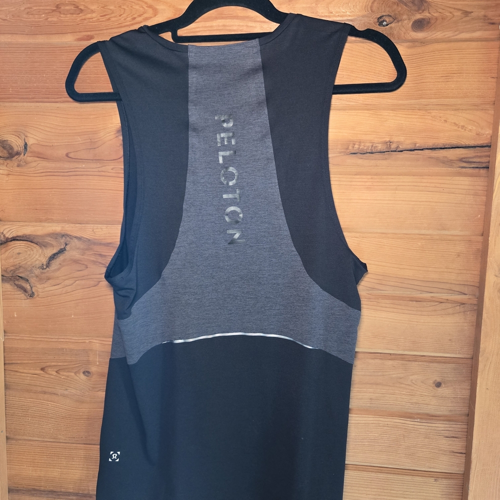 Peloton Black and Blue Cut Out Tank Top